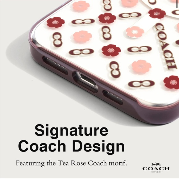 NEW Coach Tea Rose MagSafe iPhone 15 Pro Phone Case‎ Logo Flowers Floral - Picture 7 of 9